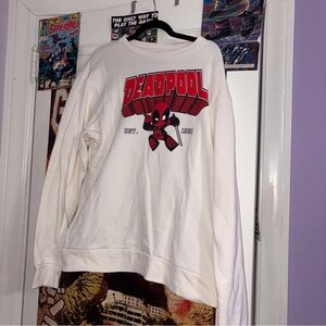 Deadpool Raised Lettering Crewneck Sweatshirt